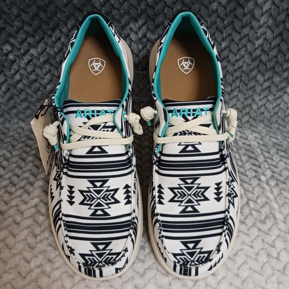 Ariat Hilo Stark Southwest Women's Sneakers Shoes Aztec Print Black White Sz 10B - Picture 5 of 10